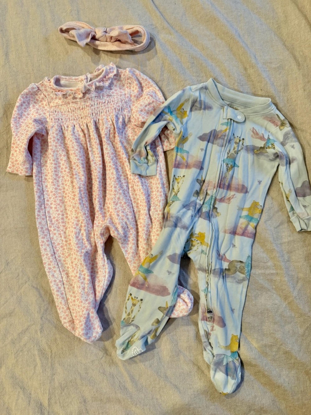 Zipper Jumpsuit and Snaps Pajamas Burt's Bees & Little Me 3-6M